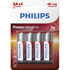 Батарейки циліндричні лужні POWER ALKALINE AA 1.5V / 4 штуки БЛІСТЕР