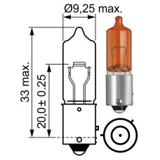 Лампочка одноконтактна з цоколем жовта HY21W 12V 21W SPECHTON Лампочка одноконтактна з цоколем жовта HY21W 12V 21W SPECHTON