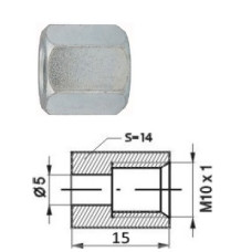 Накінечник гальмівної трубки М10х1.0 108 NIPPLE