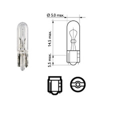 Лампочка безцокольна в щиток приборів 12V 1W PHILIPS. 12521CP