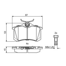 Колодки задні VW Passat B3, B4, Golf II, III, Polo IV, V без датчиків виробник LPR