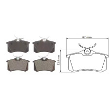 Колодки задні Peugeot 405 87-96. Skoda, Seat Cordoba. Ibiza. Toledo 93-99. VW Golf III. Vento. Passat 88-99. REMSA. 0263.10