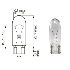 Лампочка безцокольна 12V 5W OSRAM. 2825