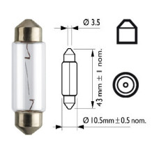 Лампочка в плафон салона 12V 5W (43мм) PHILIPS. 12864CP