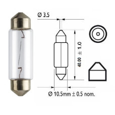 Лампочка в плафон салона 12V 5W (40мм) PHILIPS. 12844CP