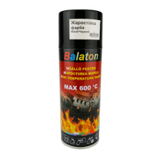 Фарба спрей чорна жаростійка Black Fireproof 400 ml виробник Balaton