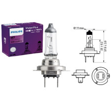 Лампочка галогенова H7 12V55W +60% 2 штуки PHILIPS. 12972VPC2